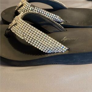 Bling Black and Silver Women's Sandals